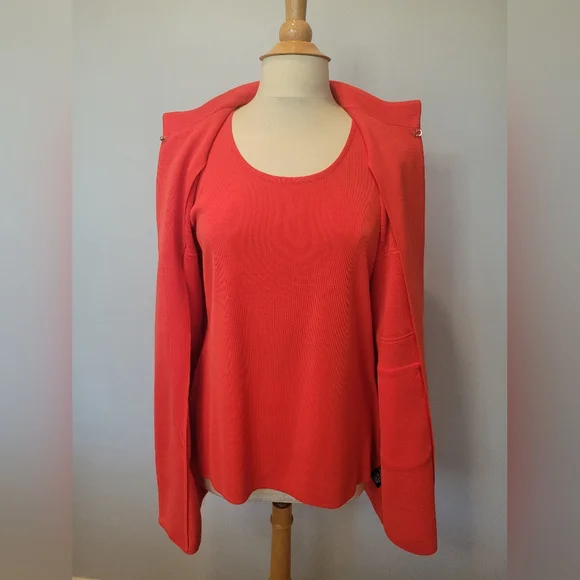 MISOOK Knitted Oranged Studded Stretch Tank & Jacket Twin Set SZ S/M